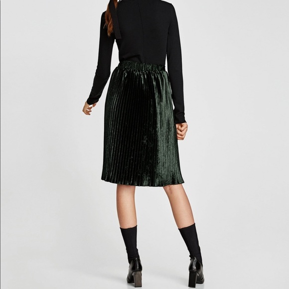 Zara Velvet Pleated Skirt - Picture 4 of 5